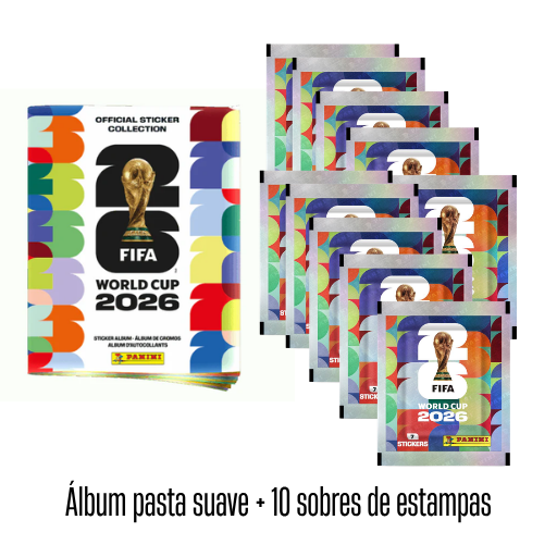 Álbum Mundial FIFA 2026 Pasta Suave + 10 Sobres de Estampas